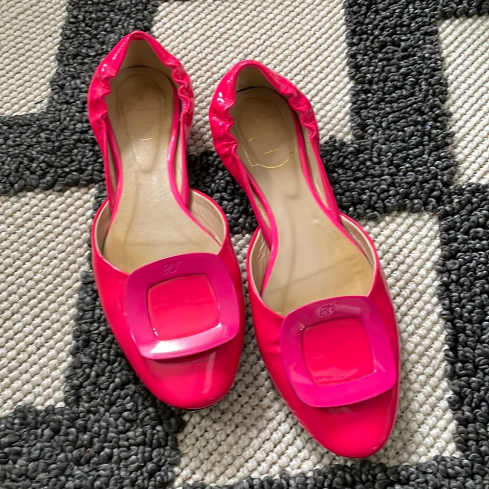 Roger Vivier D’Orsay Hot Pink leather flauta 38